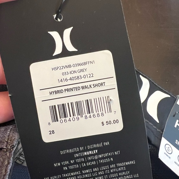 Hurley Hybrid Printed Walk Short, Size 28 - Picture 4 of 4